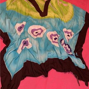 Colorful Abstract oversized tunic coverup